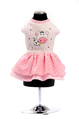 Trilly tutti Brilli Kleid aus Piqué-Rüschen, gepunktet mit Swarovski-Steinen, Rosa von Trilly Tutti Brilli