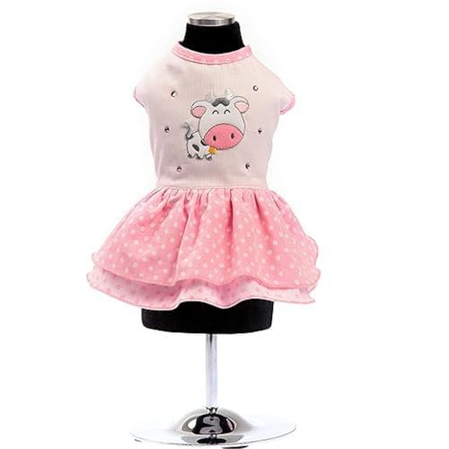 Trilly Tutti Brilli Kleid aus Piqué-Rüschen, gepunktet mit Swarovski-Steinen, Rosa Trilly Tutti Brilli Kleid aus Piqué-Rüschen, gepunktet mit Swarovski-Steinen, Rosa von Trilly Tutti Brilli