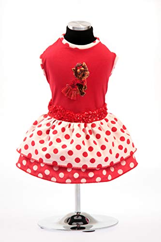 Trilly Tutti Brilli Lycra Rüschenkleid mit Punkten, mit Thermoapplikation, Rot - 1 Produkt Trilly Tutti Brilli Lycra Rüschenkleid mit Punkten, mit Thermoapplikation, Rot - 1 Produkt von Trilly Tutti Brilli