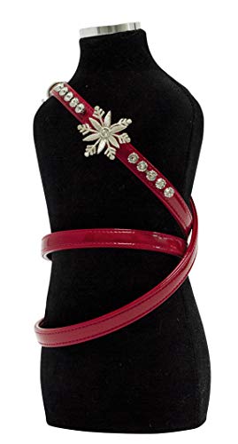 Trilly tutti Brilli Omerg Leine mit Kette und Nieten Swarovski/Stoff Schneeflocke, Red Patent, 20 mm von Trilly tutti Brilli