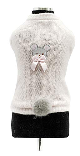 Trilly Tutti Brilli Strickpullover aus Wolle mit Thermoapplikation und Bommel, Rosa, Größe XL – 1 Produkt von Trilly Tutti Brilli