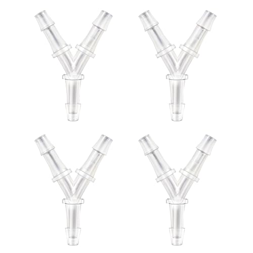 Aquarium-Luftpumpenanschlüsse, Y-förmiges Luftventil, Aquarium-Luftschlauchverbinder, Kunststoff-Widerhaken, gleicher Y-T-Schlauchverbinder, Anti-Haarausfall, Luftschlauch-Adapter, Splitter, 4 Stück Aquarium-Luftpumpenanschlüsse, Y-förmiges Luftventil, Aquarium-Luftschlauchverbinder, Kunststoff-Widerhaken, gleicher Y-T-Schlauchverbinder, Anti-Haarausfall, Luftschlauch-Adapter, Splitter, 4 Stück von Trinkrittey