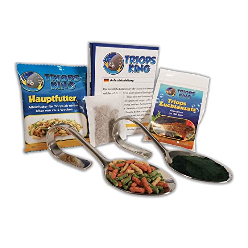 Triops Granarius Urzeitkrebse Starter Set Plus mit ca 50 Urzeitkrebs-Eiern / Zysten von Triops King aus Deutschland, Anleitung zur Zucht und Jungtier-Futter und Hauptfutter - Züchte deine eigenen Urzeitkrebse bei dir zu Hause im Aquarium Triops Granarius Urzeitkrebse Starter Set Plus mit ca 50 Urzeitkrebs-Eiern / Zysten von Triops King aus Deutschland, Anleitung zur Zucht und Jungtier-Futter und Hauptfutter - Züchte deine eigenen Urzeitkrebse bei dir zu Hause im Aquarium von Triops King