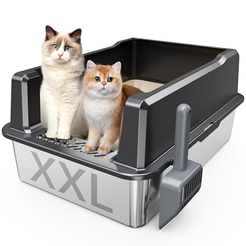 Tripamin XXL-Katzentoilette aus Edelstahl, extra groß, 64,8 x 45 x 35,6 cm, Metall-Katzentoilette, hohe Seiten für große Katzen und mehrere Katzen, Jumbo mit Deckel, leicht zu reinigen, kein Geruch Tripamin XXL-Katzentoilette aus Edelstahl, extra groß, 64,8 x 45 x 35,6 cm, Metall-Katzentoilette, hohe Seiten für große Katzen und mehrere Katzen, Jumbo mit Deckel, leicht zu reinigen, kein Geruch von Tripamin