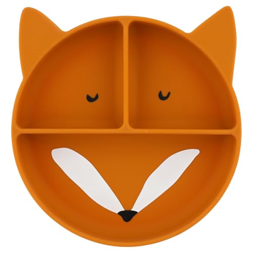 Trixie Baby Trixie Silikonteller mit Saugnapf und Fächern für Babys und Kinder (Mr. Fox (Fuchs)), 96-4XX von Trixie