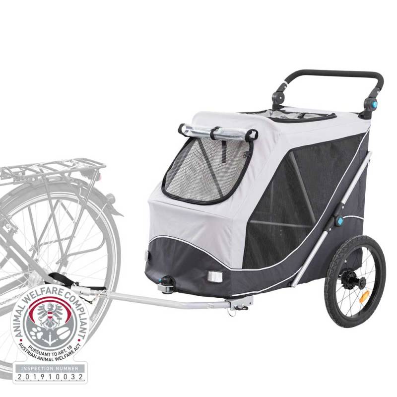 Trixie Fahrrad-Anhänger für Hunde - grau/schwarz - L von Trixie
