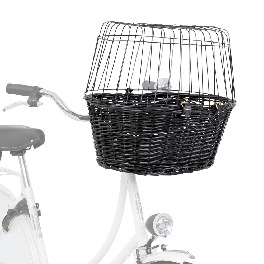 Trixie Fahrradkorb aus Weide mit Gitter - schwarz von Trixie