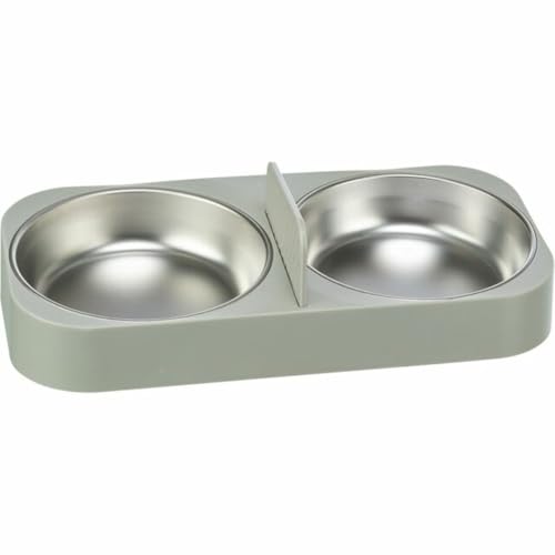 Trixie Futter-/Trinkschale Doppelt Für #24347 Kunststoff/Edelstahl Weiss von Trixie