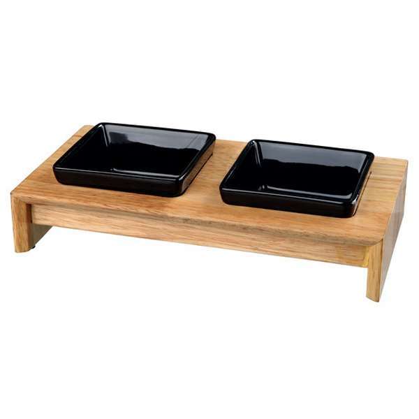 Trixie Napf-Set Keramik/Holz - 2 x 0,4 l von Trixie