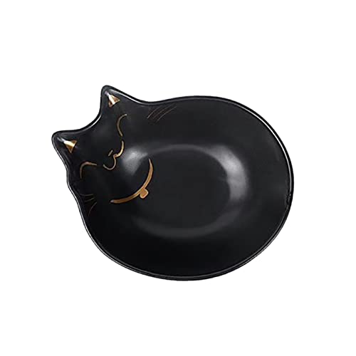 1pc Schwarz Becken Schüssel Keramik Haustier Katzen Hündchen Katze Haustiere Muster Trinken und Essen Wasser Essen for Feeder Creative von XUUFAERR