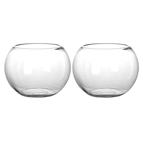 2 Stück Glas Bubble Bowl Globe Vase Fischbehälter Terrarium Kleine runde Pflanzer Bonbonschale Obstglas Kerze Tischdekoration for Hochzeit Home Decor (Color : Transparent Color, Size : 12x12cm) von Trjgtas