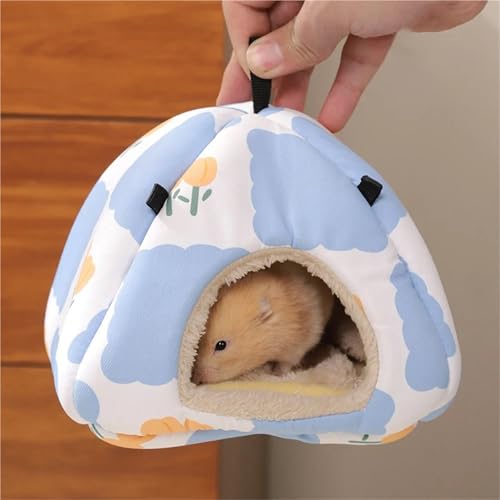 Meerschweinchen Versteck,Meerschweinchen Bett Winter Warm Print Haustierprodukt Kleintier Haustier Hamster Haus Schlafbett Golden Bear Vogel Kaninchen Ratte Papagei Baumwolle Nest(M 17x17x18cm) von TroHollis