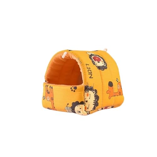 TroHollis Meerschweinchen Versteck,Meerschweinchen Bett Cute Cartoon Bird Parrot Mini Cage Guinea Pig Nest Small Animal Mice Rat Pet Sleeping Bed Hamster House Winter Warm Soft Mat(D,XL 19x18cm) von TroHollis