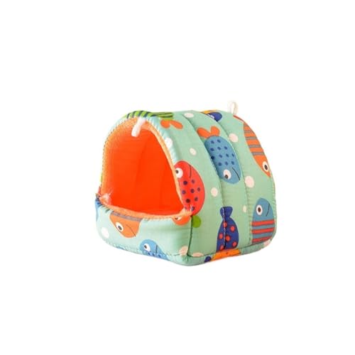 TroHollis Meerschweinchen Versteck,Meerschweinchen Bett Cute Cartoon Bird Parrot Mini Cage Guinea Pig Nest Small Animal Mice Rat Pet Sleeping Bed Hamster House Winter Warm Soft Mat(F,M 10x10cm) von TroHollis