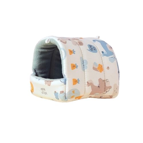 TroHollis Meerschweinchen Versteck,Meerschweinchen Bett Cute Cartoon Bird Parrot Mini Cage Guinea Pig Nest Small Animal Mice Rat Pet Sleeping Bed Hamster House Winter Warm Soft Mat(H,M 10x10cm) von TroHollis