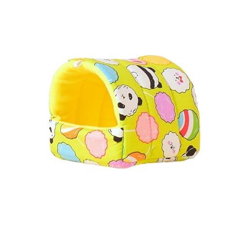 TroHollis Meerschweinchen Versteck,Meerschweinchen Bett Cute Cartoon Bird Parrot Mini Cage Guinea Pig Nest Small Animal Mice Rat Pet Sleeping Bed Hamster House Winter Warm Soft Mat(J,L 15x15cm) von TroHollis