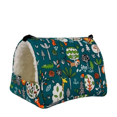 TroHollis Meerschweinchen Versteck,Meerschweinchen Bett Hamster Gold Bär Honig Tasche Segelflugzeug Schlafsack Baumwolle Nest Eichhörnchen Papagei Warme Winter Dicker(Forest,11x9x15) von TroHollis