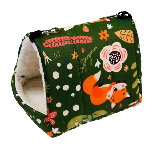 TroHollis Meerschweinchen Versteck,Meerschweinchen Bett Hamster Gold Bär Honig Tasche Segelflugzeug Schlafsack Baumwolle Nest Eichhörnchen Papagei Warme Winter Dicker(Fox,11x9x15) von TroHollis