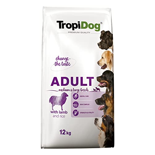 TropiDog Premium Adult Medium & Large Lamb with rice - dry dog food - 12 kg von TropiDog