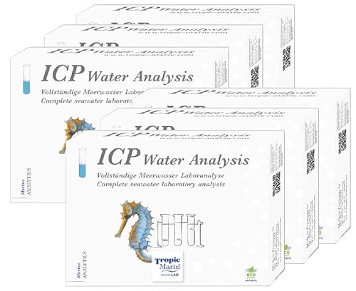 Tropic Marin ICP Water Analysis, 6er Set, Professionelle ICP-Meerwasser-Laboranalyse von Tropic Marin