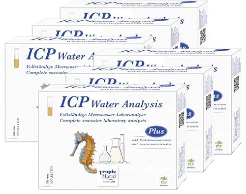 Tropic Marin ICP Water Analysis Plus, 6er Set, Professionelle ICP-Meerwasser-Laboranalyse mit Umkehrosmosewasser-Test Tropic Marin ICP Water Analysis Plus, 6er Set, Professionelle ICP-Meerwasser-Laboranalyse mit Umkehrosmosewasser-Test von Tropic Marin