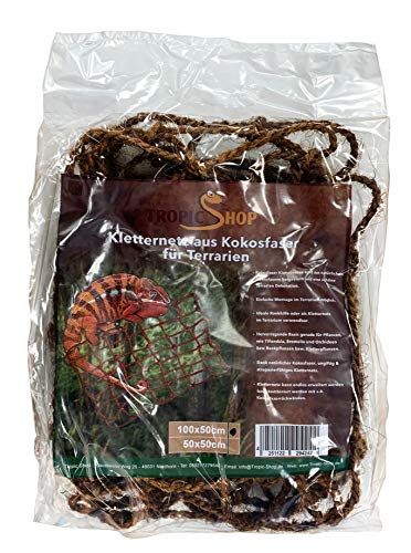 TropicShop Kletternetz aus Natur Kokosfaser - natürliche Terrarien Dekoration (100x50cm) von TropicShop