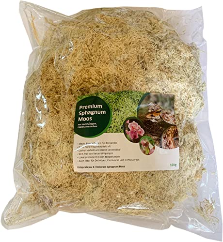 TropicShop Sphagnum Moos 100g Lose ergibt ca. 6L Loses Torfmoos - natürliches Moos für Terrarien aus Europa von TropicShop