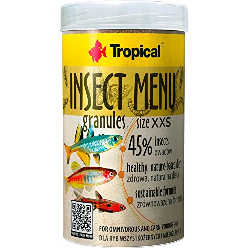 Insect MENU GRANULES Size XXS 250ml / 160g - Fischfutter in Form eines sinkenden, sehr feinen Granulats auf Basis von 3 Insekten Insect MENU GRANULES Size XXS 250ml / 160g - Fischfutter in Form eines sinkenden, sehr feinen Granulats auf Basis von 3 Insekten von Tropical