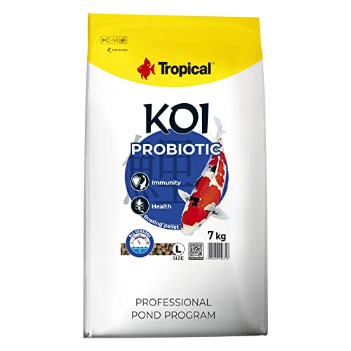 KOI PROBIOTIC Pellet Size L 7kg - Teichfutter für die tägliche Fütterung von Koi in einem Breiten Temperaturbereich von 8 bis 30°C von Tropical