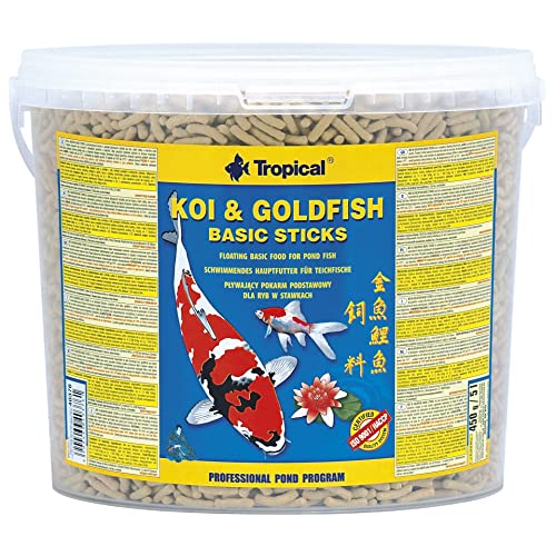 KOI&Goldfish Basic Sticks 5L / 430g - Teichfischfutter, schwimmende Sticks für die tägliche Fütterung von Koi, Goldfischen KOI&Goldfish Basic Sticks 5L / 430g - Teichfischfutter, schwimmende Sticks für die tägliche Fütterung von Koi, Goldfischen von Tropical