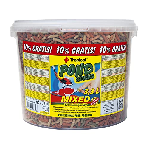 Pond Sticks Mixed 3,3L / 270g - Schwimmende Teichfischfutter-Sticks für Goldfische, Koi und alle Kaltwasserfische von Tropical