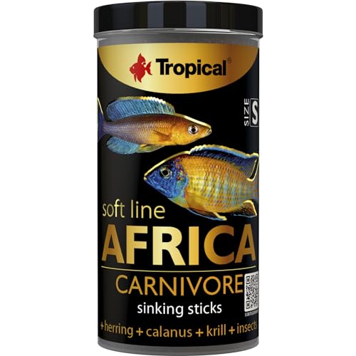 Tropical Fischfutter Carnivore S 250ml, für fleisch- und allesfressende Fische, Granulat, 150 Gramm von Tropical