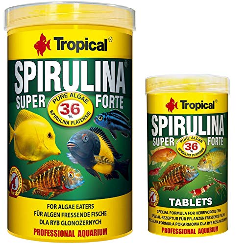 Tropical 1000 ml Spirulina Forte 36% Flocken + 250 ml Spirulina Forte 36% Tabletten Tropical 1000 ml Spirulina Forte 36% Flocken + 250 ml Spirulina Forte 36% Tabletten von Tropical