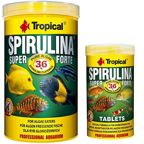 Tropical 1000 ml Spirulina Forte 36% Flocken + 250 ml Spirulina Forte 36% Tabletten von Tropical