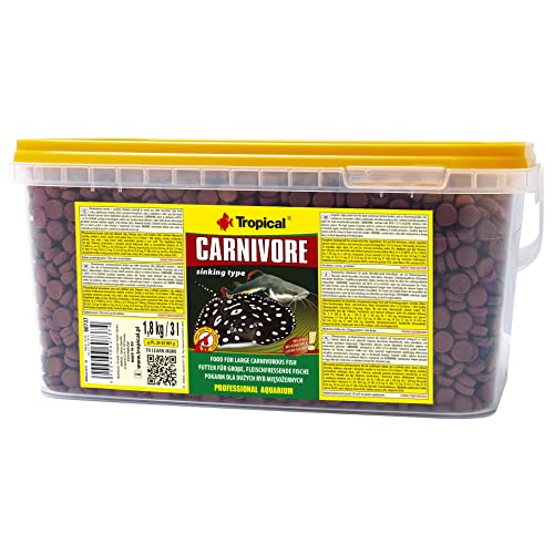 Tropical Carnivore - Futter für große, fleischfressende Fische (Rochen, Raubwelse), 1er Pack (1 x 3 l) von Tropical