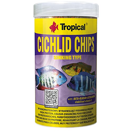 Tropical Cichlid Chips - langsam sinkende, zutatenreiche Futterchips, 1er Pack (1 x 250 ml) von Tropical