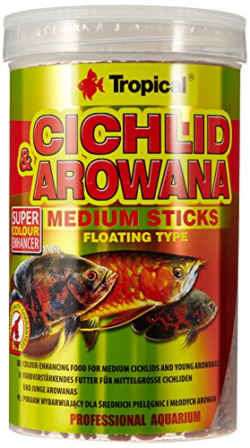 Tropical Cichlid & Arowana Medium Sticks - Farbverstärkende Futtersticks mit Astaxanthin, 1er Pack (1 x 1 l) von Tropical