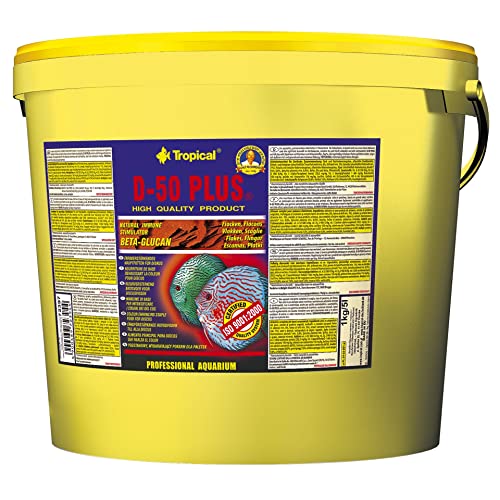 Tropical D-50 Plus Farbförderndes Flockenfutter für Diskusfische, 1er Pack (1 x 5 l) von Tropical