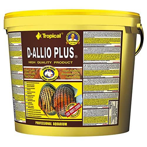 Tropical D-Allio Plus Flockenfutter mit Knoblauch, 1er Pack (1 x 5 l) von Tropical