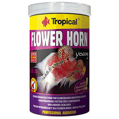 Tropical Flower Horn Young Pellet, mit Vitamin C, 1er Pack, 380 g/1000 ml von Tropical