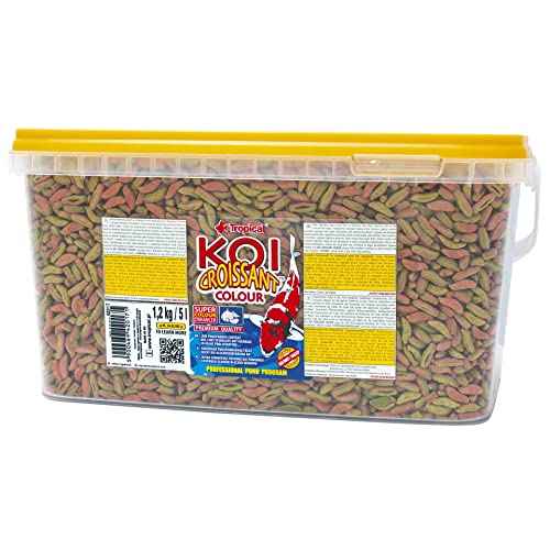 Tropical KOI Croissant Colour 5L / 1200g - Mehrkomponenten-Teichfutter in Form von attraktiven, zweifarbigen, schwimmenden Sticks in Croissant-Form für KOI, Karpfen von Tropical