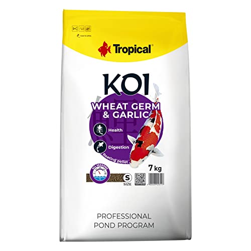 Tropical KOI Wheat Germ & Garlic Pellet Size S 7kg - Teichfischfutter für die tägliche Fütterung von Koi in einem Breiten Temperaturbereich von 8 bis 30°C von Tropical