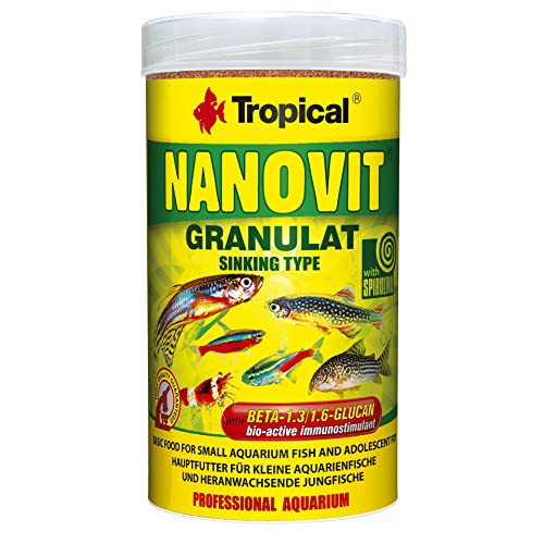 Tropical Nanovit Granulatfutter, Granulatkörnchenzur Fütterung von kleinen Zierfischen, 1er Pack (1 x 250 ml) von Tropical