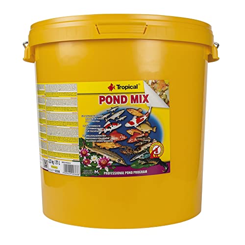 Tropical Pond Mix 21L / 3,5kg - Mischung aus Mehreren Futtersorten für die tägliche Fütterung von Teichfischen von Tropical