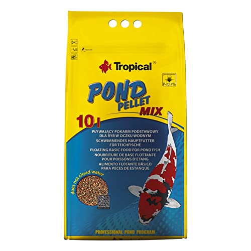 Pond Pellet Mix 10L / 1300g - Fischfutter für alle Teichfische, Schwimmendes Teichfischfutter-Pellets für Goldfische, Koi und alle Kaltwasserfische von Tropical