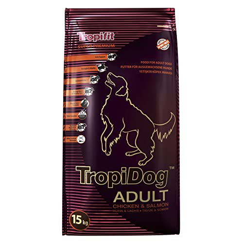 Tropical Super Premium Hundefutter mit Huhn und Lachs, 1er Pack (1 x 15 kg) von TropiDog