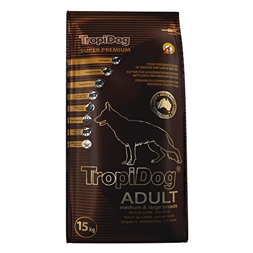 Tropical Super Premium Hundefutter mit Lamm und Reis, 1er Pack (1 x 15 kg) von TropiDog