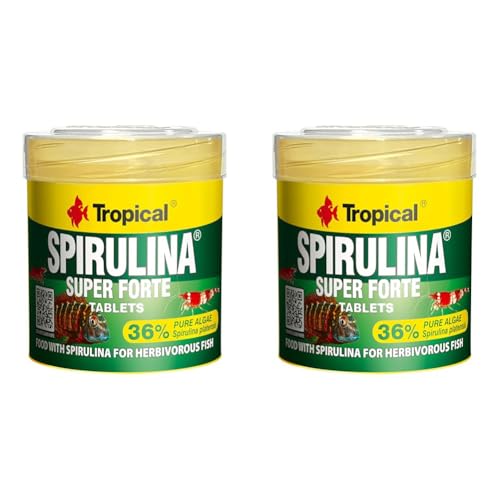 Tropical Super Spiru Tabin A Hafttabletten mit 36% Spirulina (platensis) Algen, 2er Pack (1 x 50 ml) von Tropical