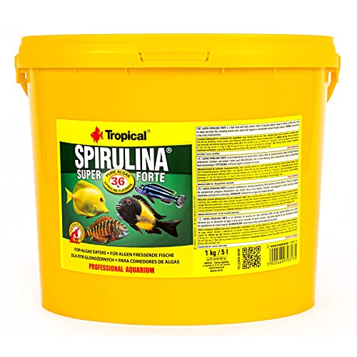 Tropical Super Spirulina Forte Flockenfutter mit 36% Spirulina (Platensis) Anteil, 1er Pack (1 x 5 l) von Tropical