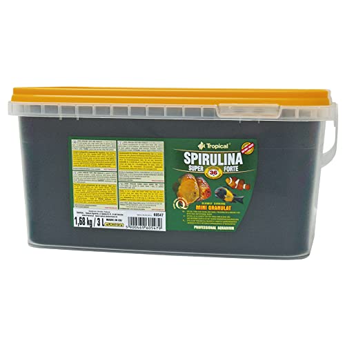 Tropical Super Spirulina Forte Mini-Granulatfutter mit 36% Spirulina (Platensis) Anteil, 1er Pack (1 x 3 l) von Tropical